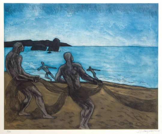 Pescadores De Acapulco by Raul Anguiano
